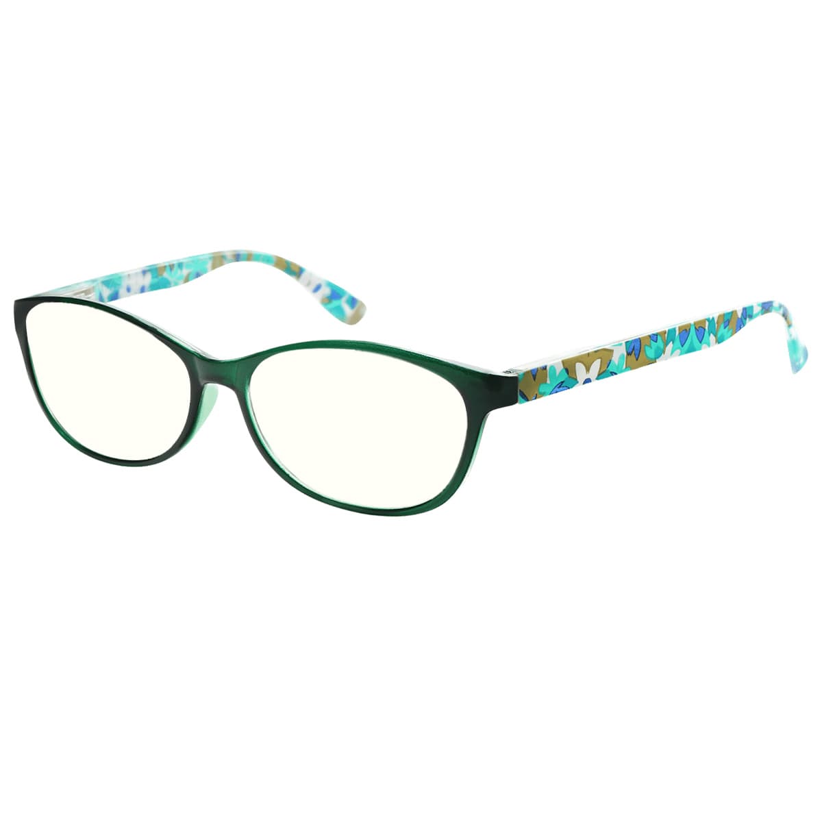 Sophronios - Oval Blue-Floral Reading Glasses for Women